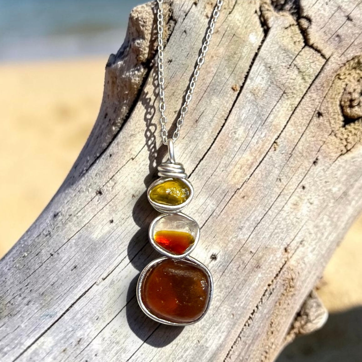 Three Piece Seaham Sea Glass Pendant