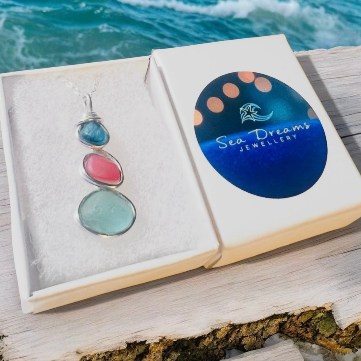 Three Piece Seaham Sea Glass Pendant