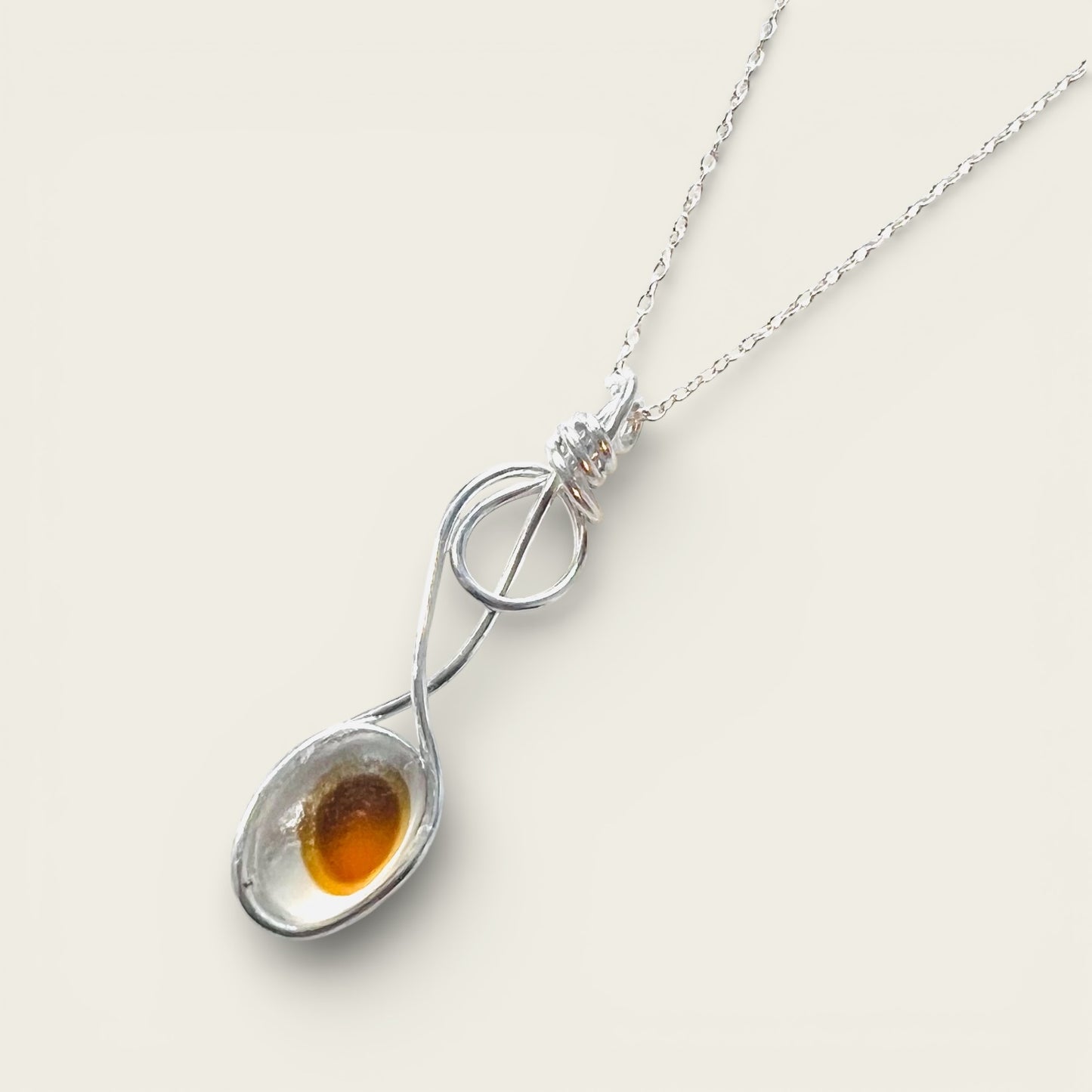 Yellow and Orange Seaham Sea Glass Multi Pendant