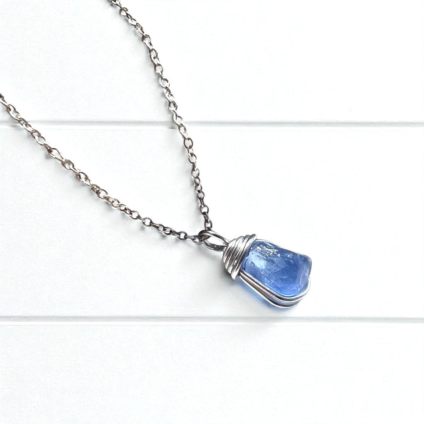 Mid Blue Seaham Sea Glass Pendant