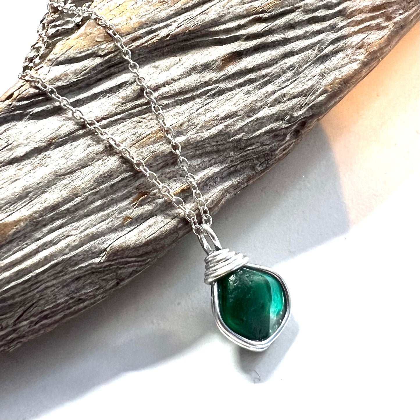 Green and Turquoise Seaham Sea Glass Multi Pendant