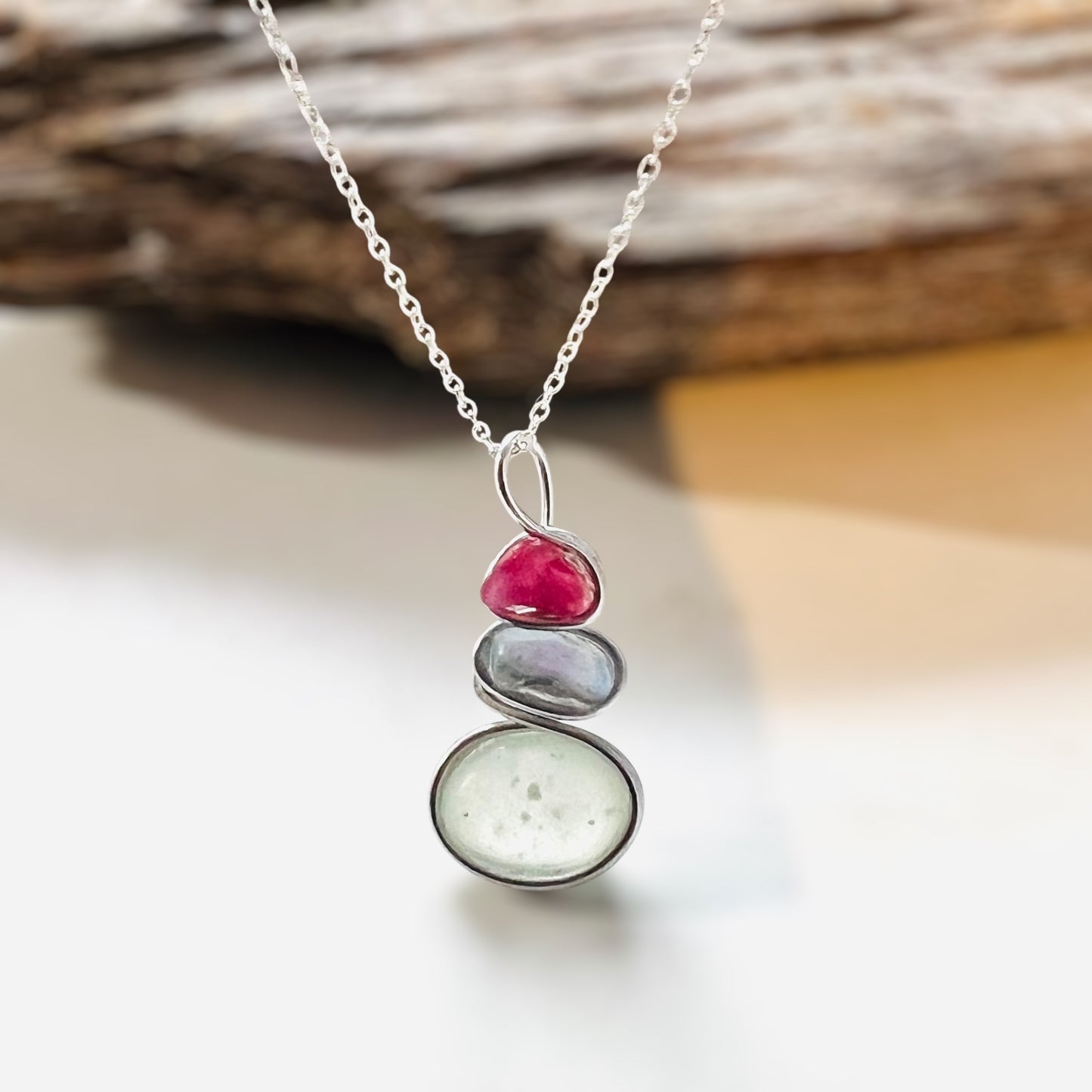 Three Piece Seaham Sea Glass Pendant