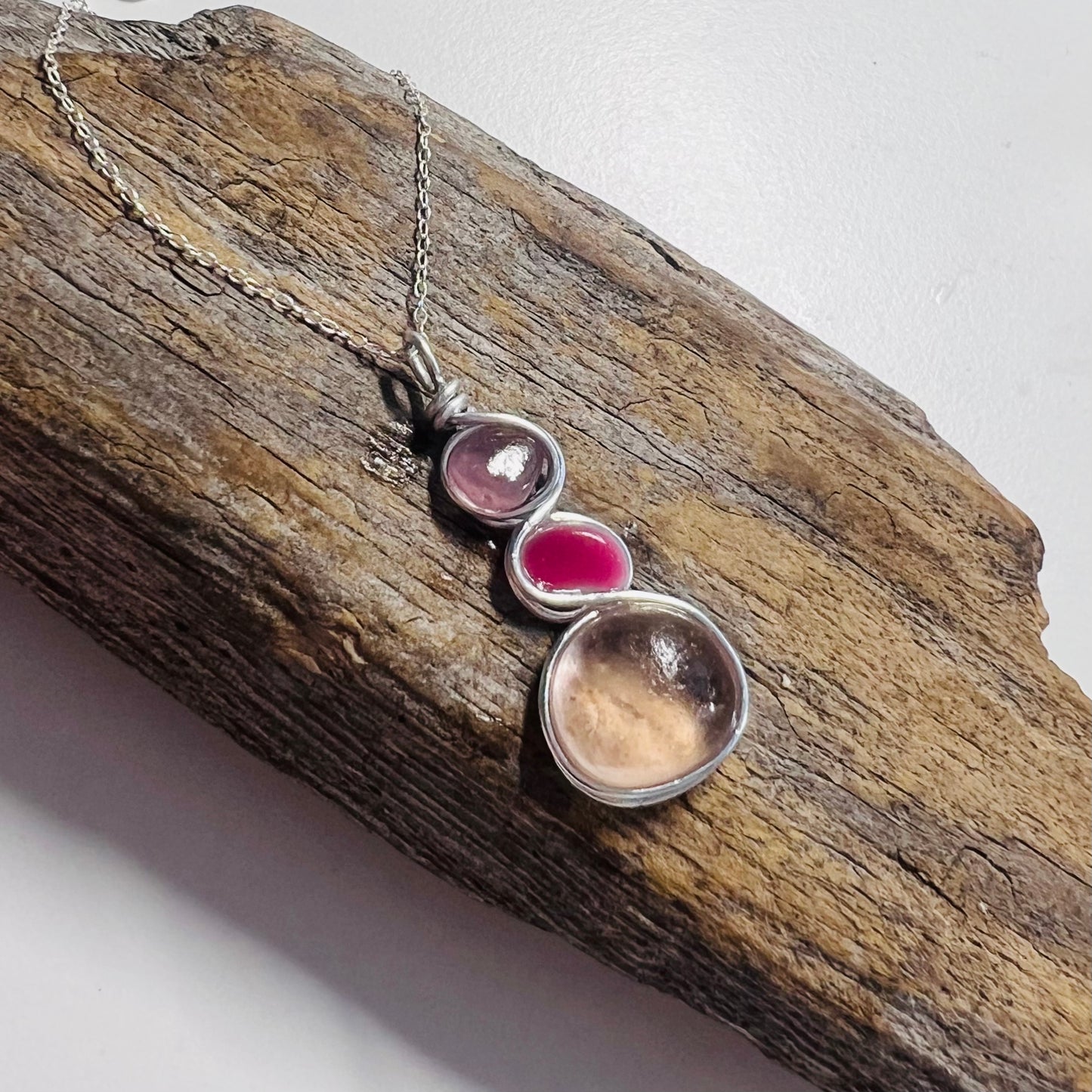 Three Piece Seaham Sea Glass Pendant