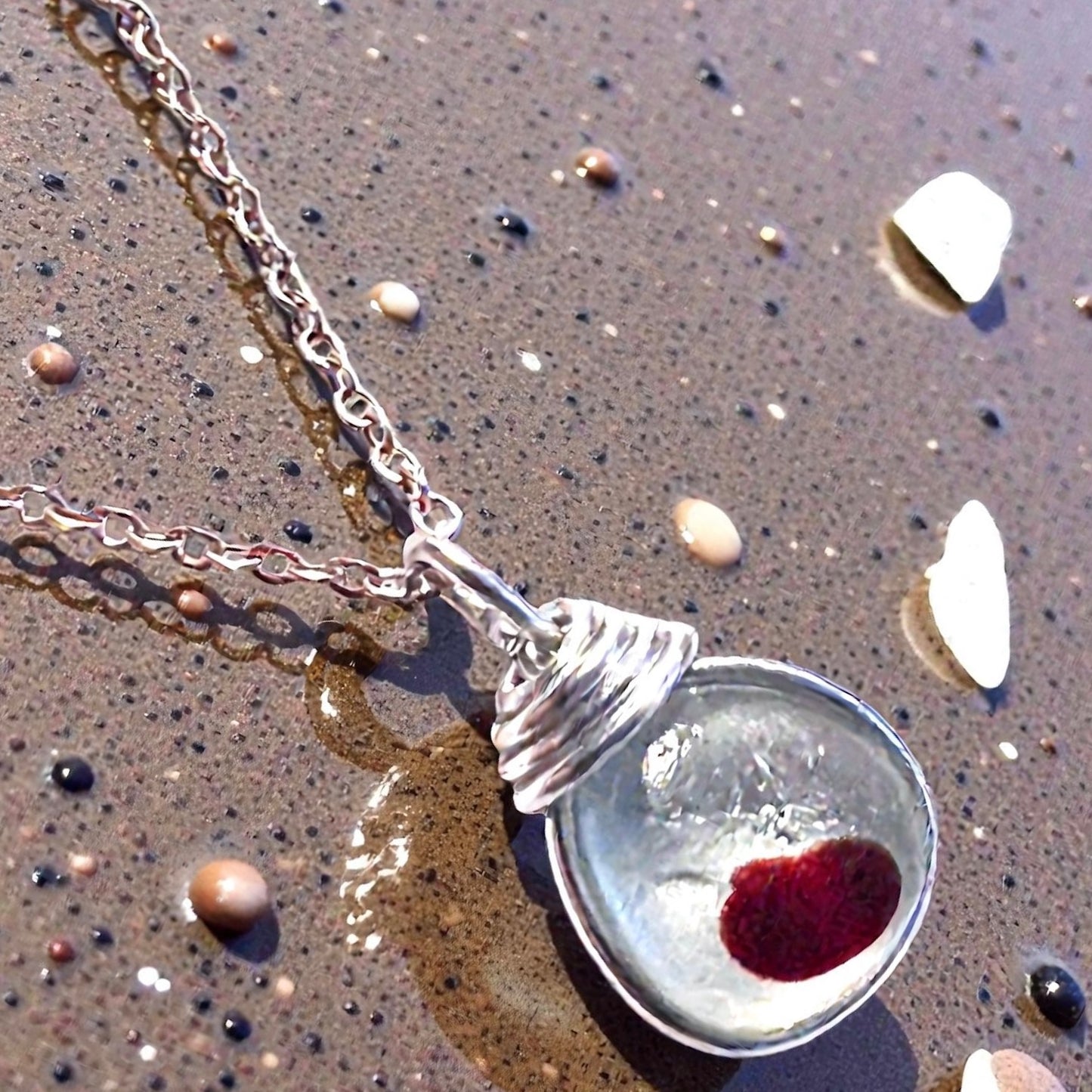 Red Dot Seaham Sea Glass Multi Tone Pendant