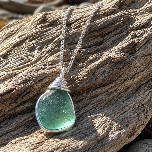 Turquoise Seaham Sea Glass Pendant