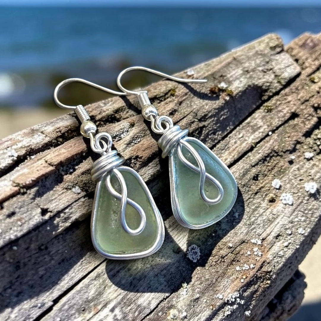Seaham Sea Glass Swirly Earrings