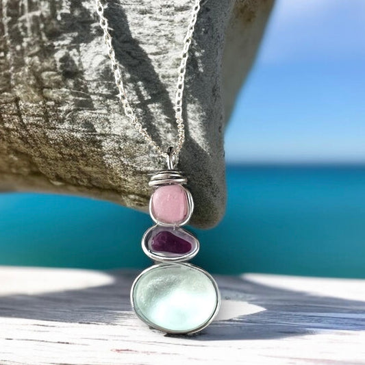 Three Piece Seaham Sea Glass Pendant