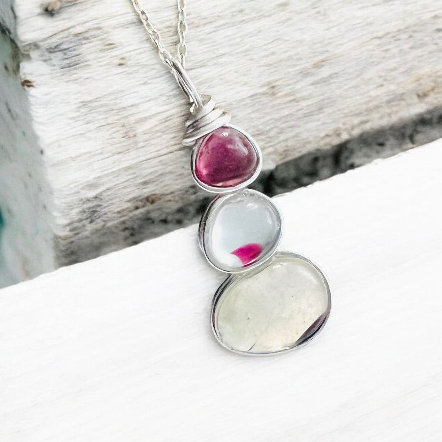 Three Piece Seaham Sea Glass Pendant