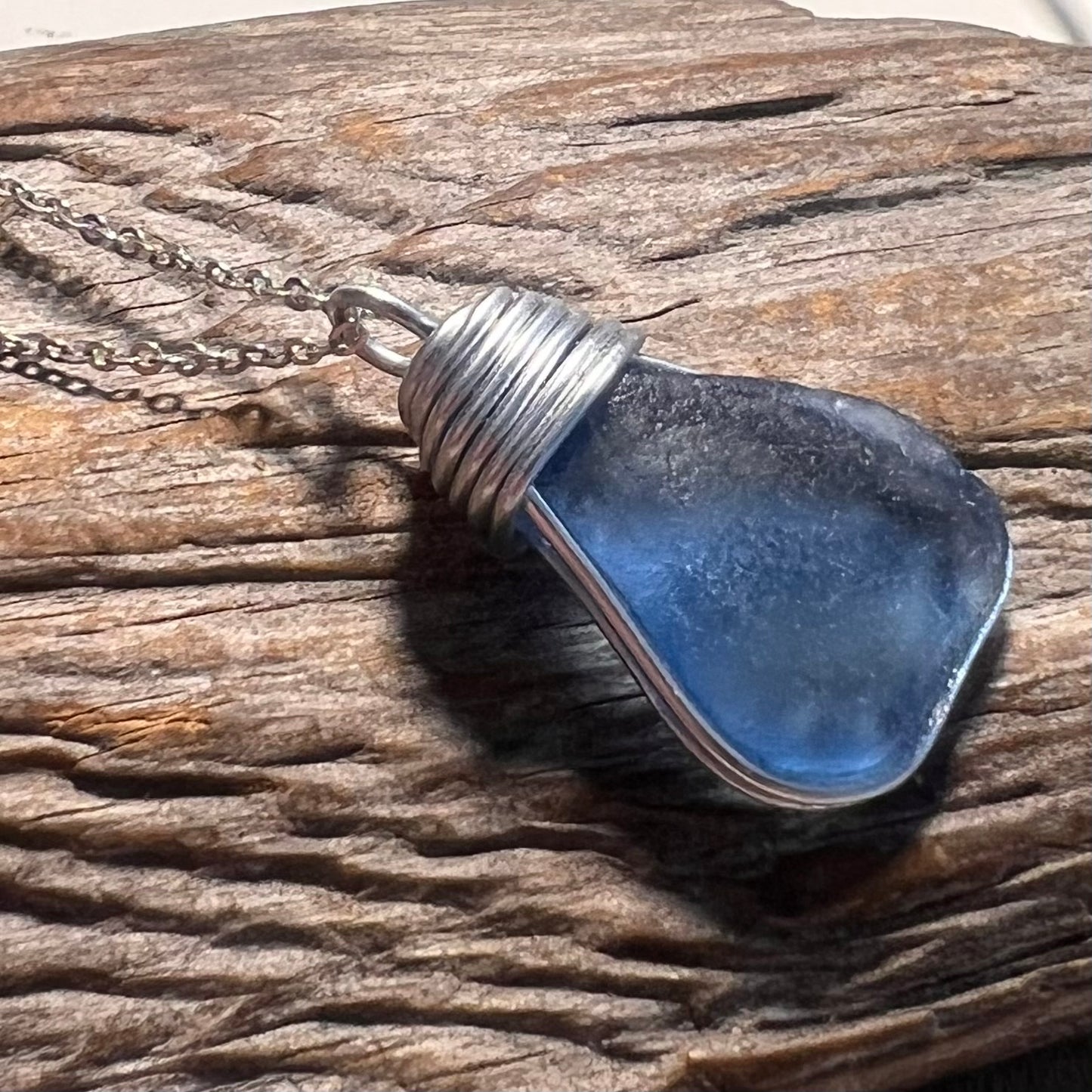 Kent Mid Blue Sea Glass Pendant