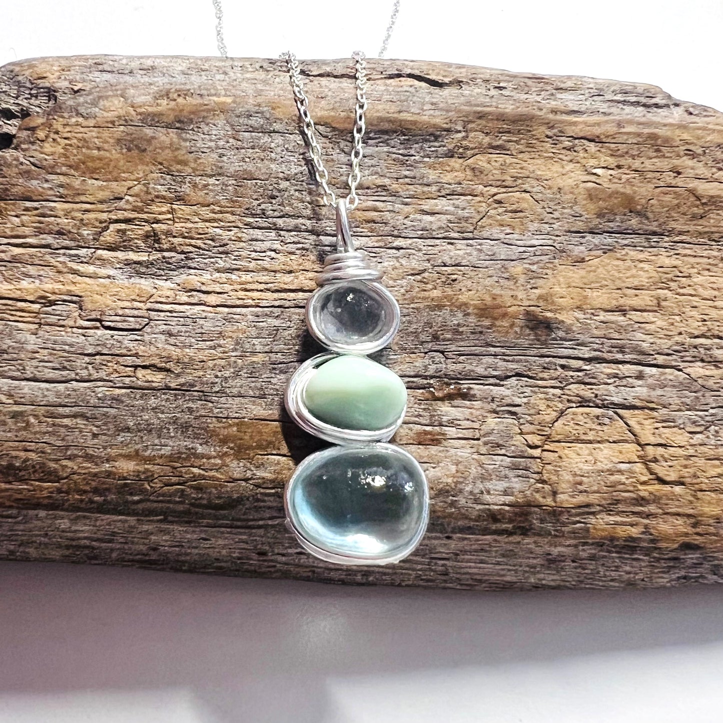 Three Piece Seaham Sea Glass Pendant