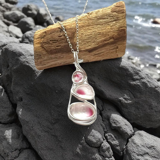 Three Piece Sea Glass Multi Pendant