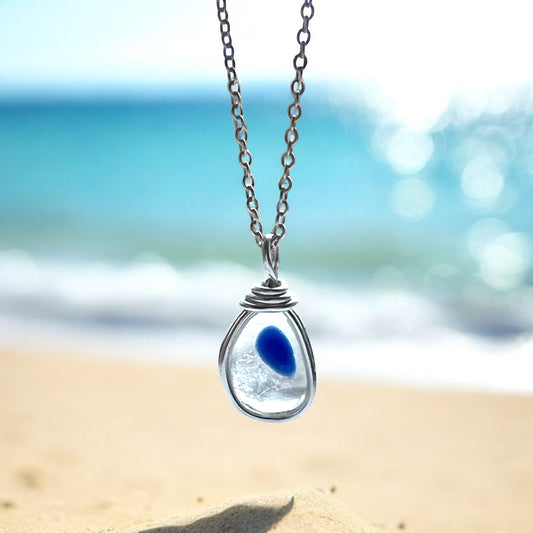 Blue Dot Seaham Sea Glass Multi Pendant