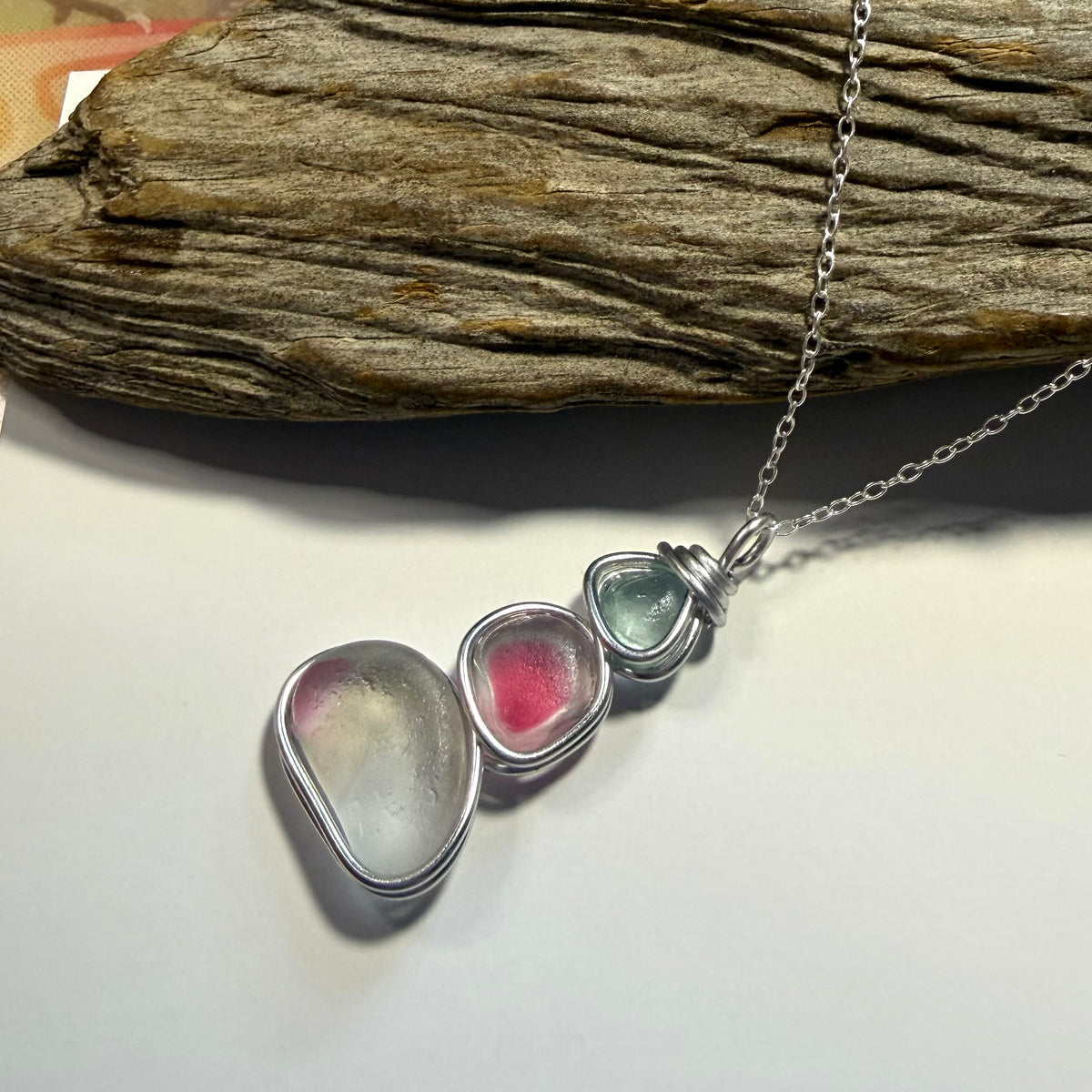 Multi Tone Seaham Sea Glass Multi Pendant