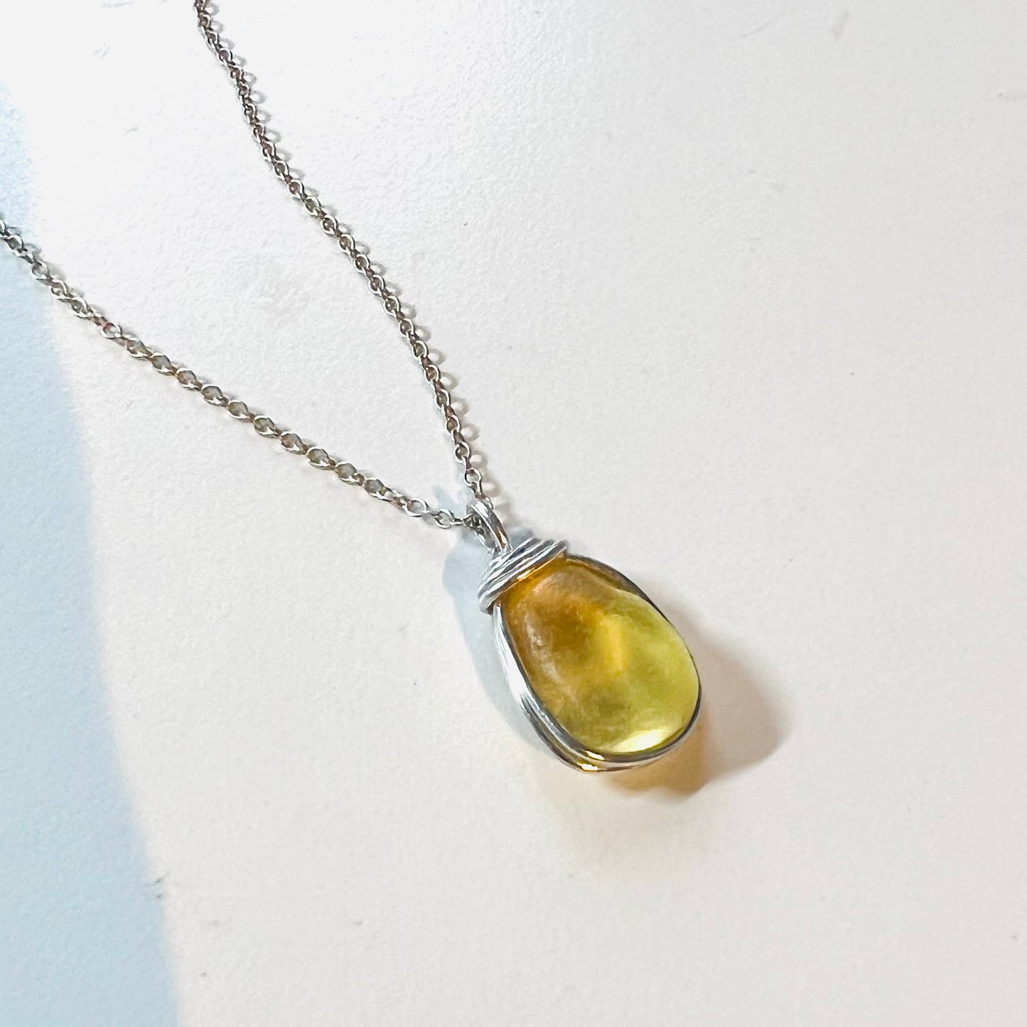 Rare Yellow Sea Glass Pendant