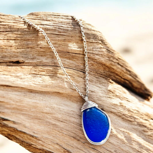 Kent Cobalt Blue Sea Glass Pendant