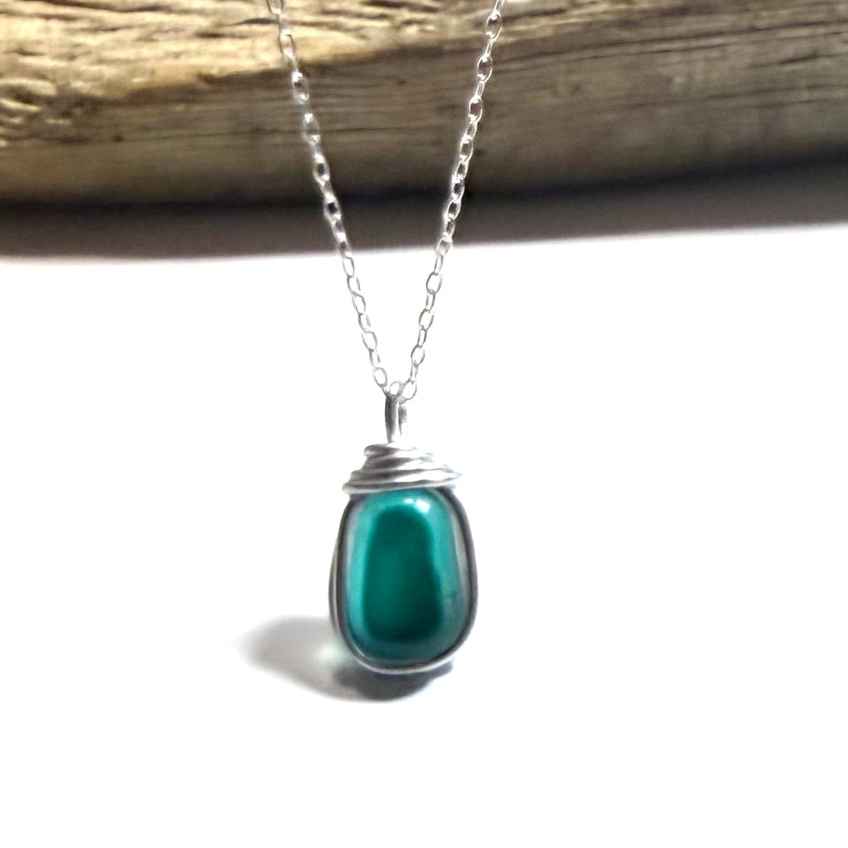 Stunning Rare Turquoise Seaham Sea Glass Multi Pendant