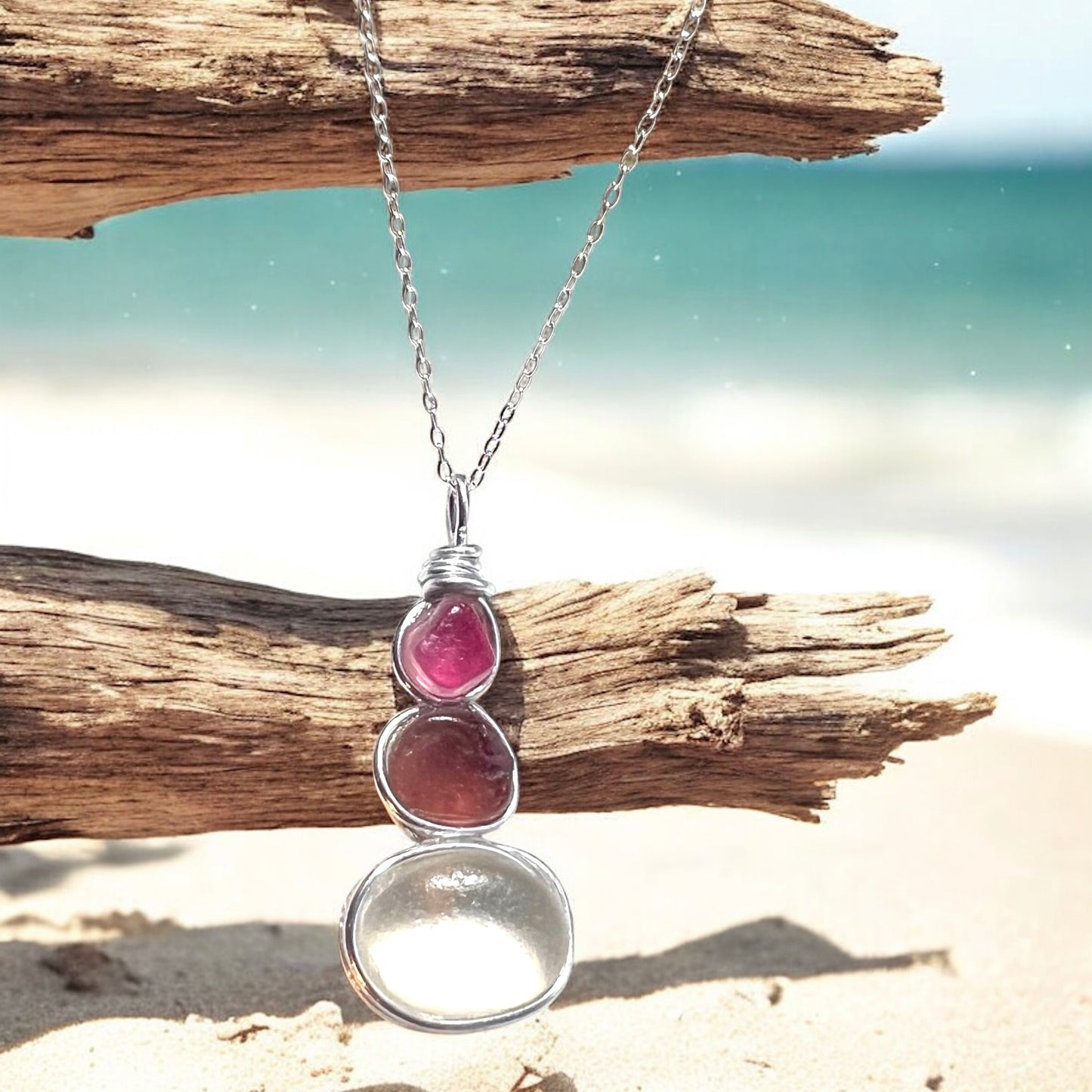 Three Piece Seaham Sea Glass Pendant