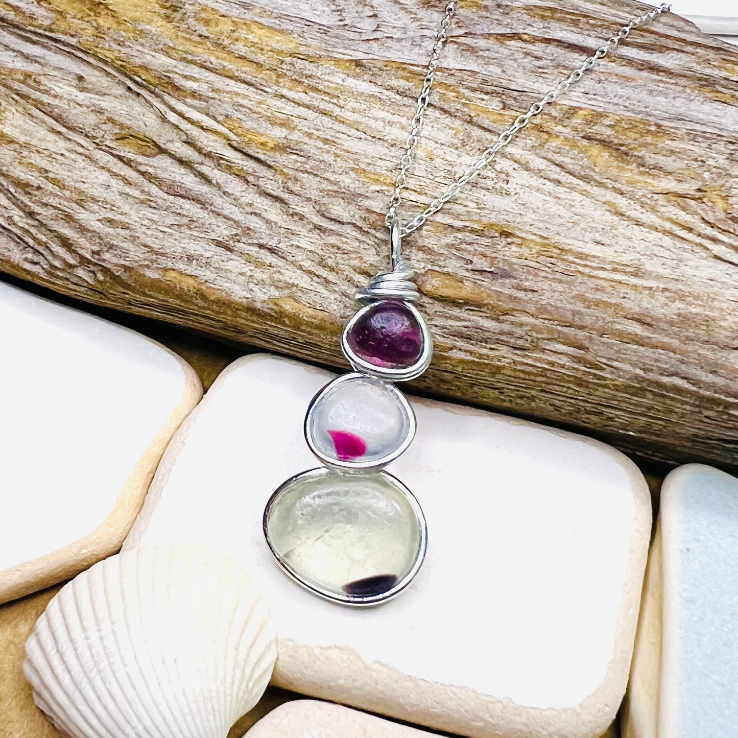 Three Piece Seaham Sea Glass Pendant