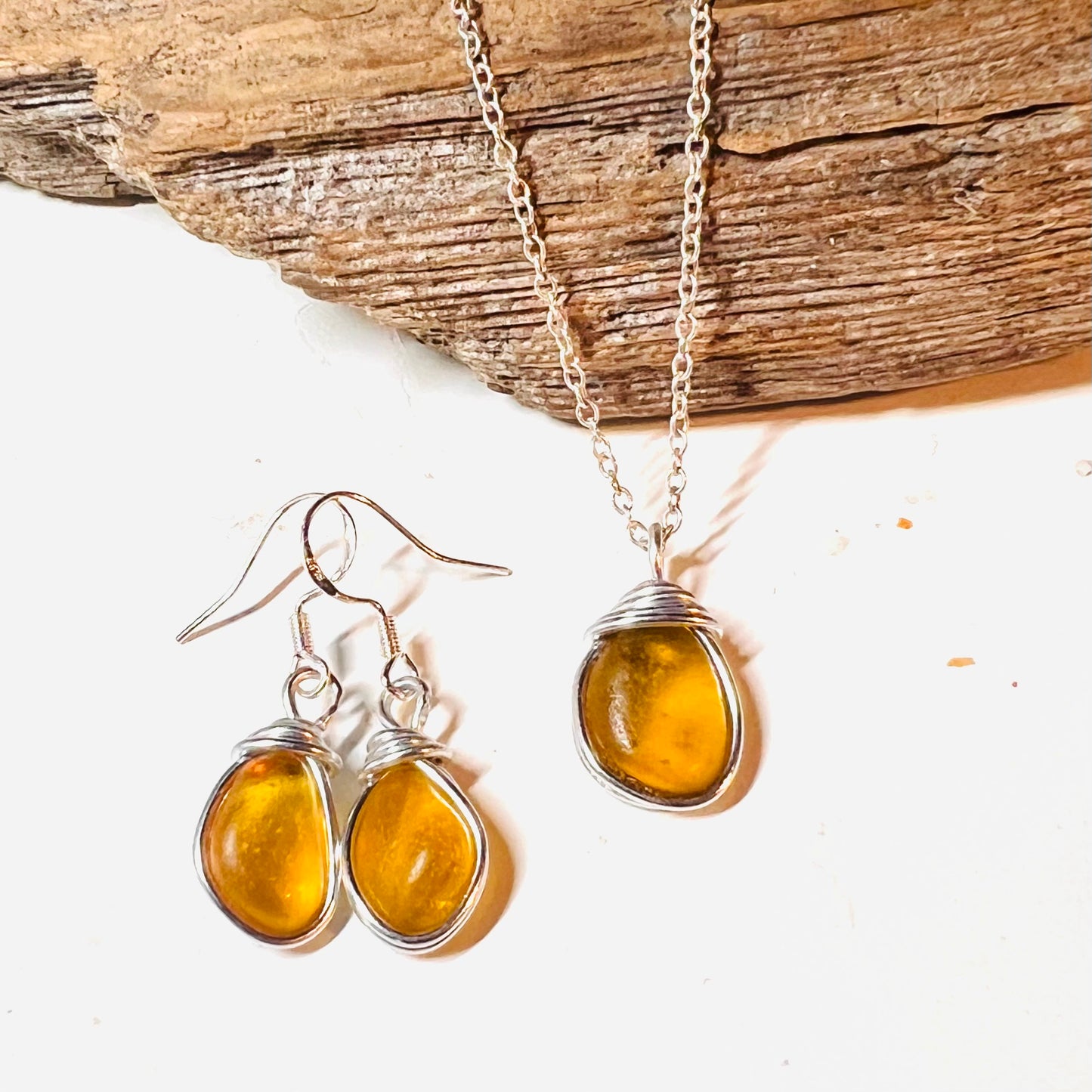 Canary Island Sea Glass Jewellery Set