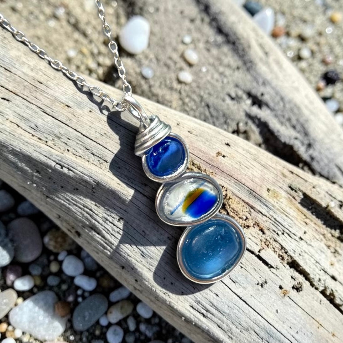 Three Piece Seaham Sea Glass Pendant