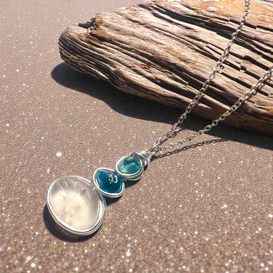 Three Piece Seaham Sea Glass Pendant