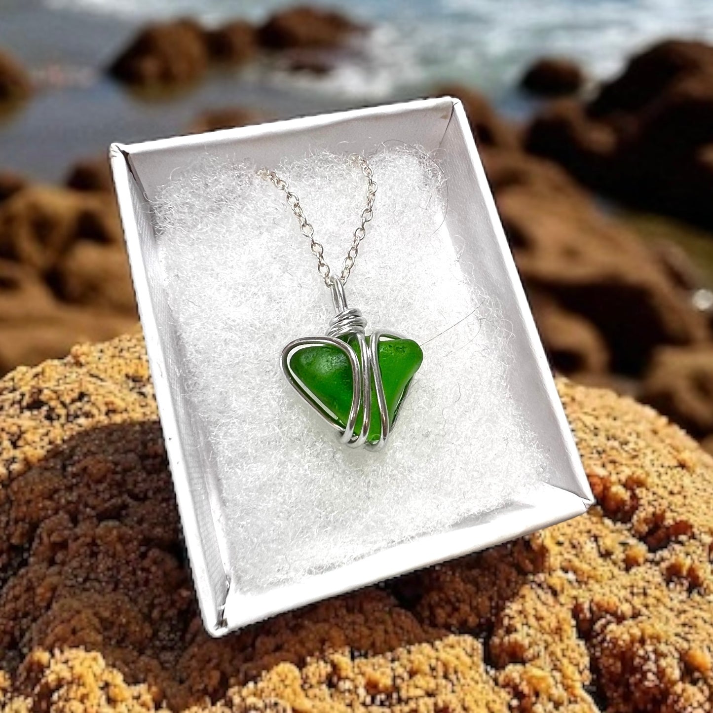 Devon Sea Glass Heart Pendant
