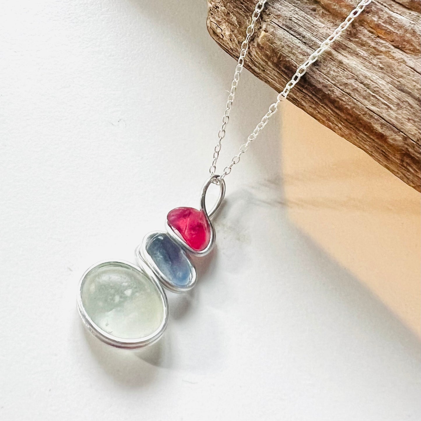 Three Piece Seaham Sea Glass Pendant