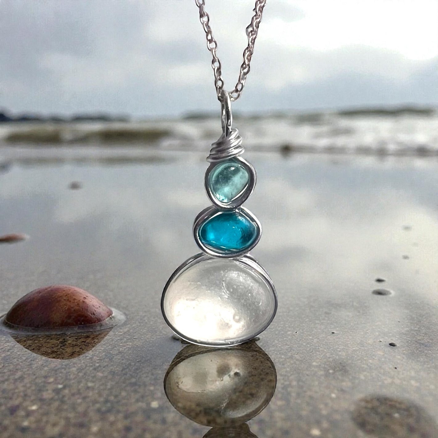 Three Piece Seaham Sea Glass Pendant