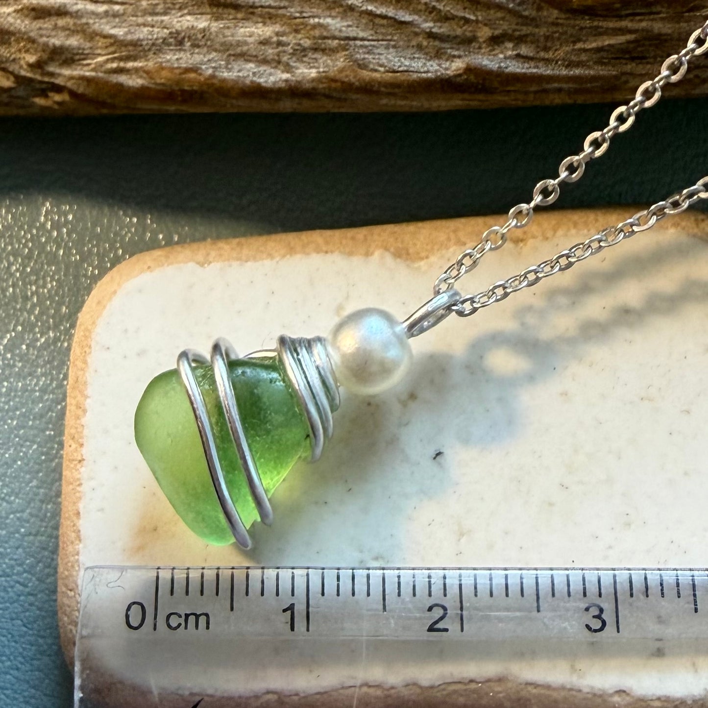 Light Green Devon Sea Glass Pendant