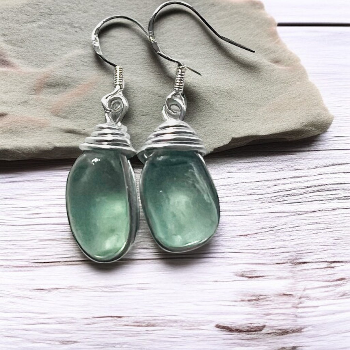 Aqua Seaham Sea Glass Earrings