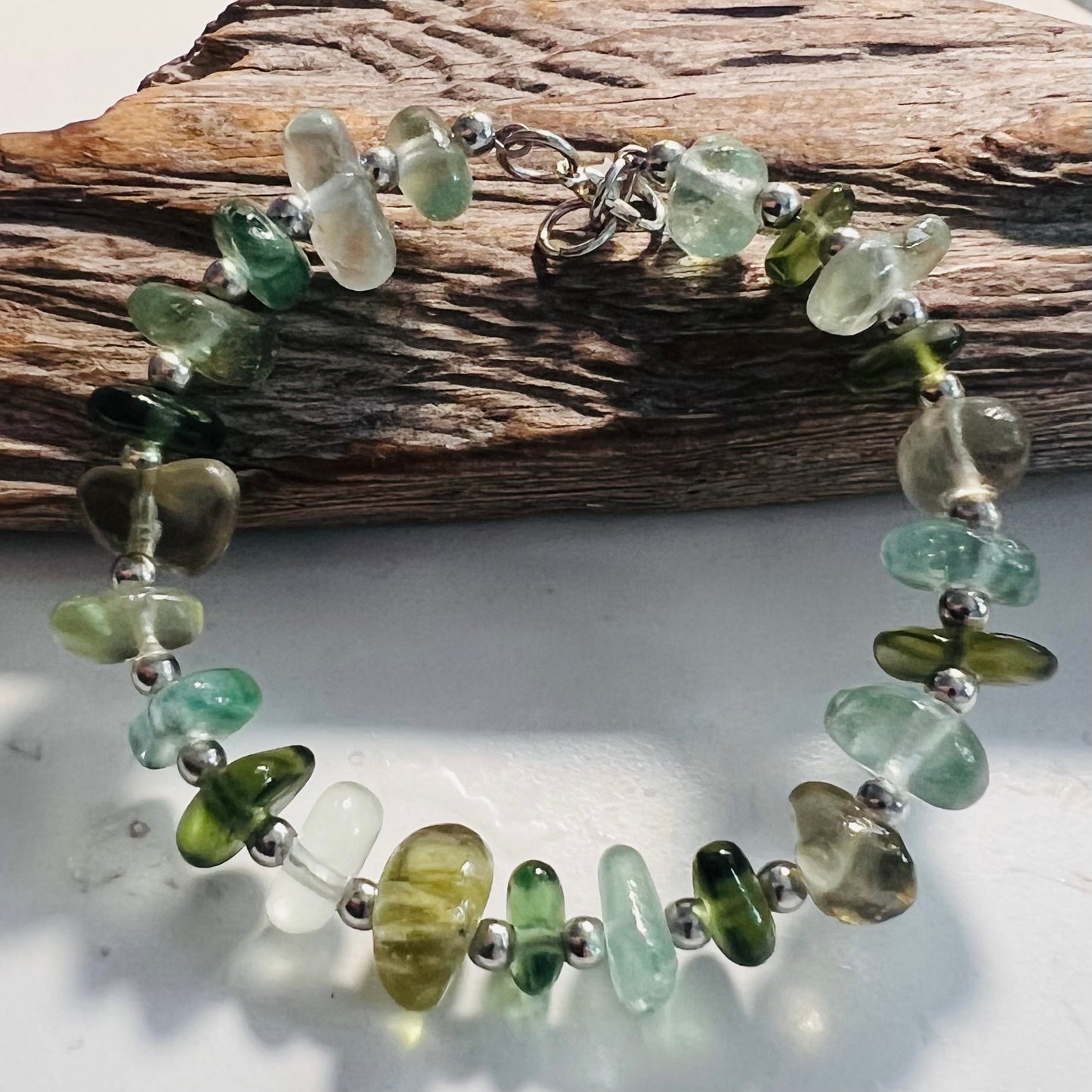 Seaham Sea Glass Greens Full Circle Bracelet
