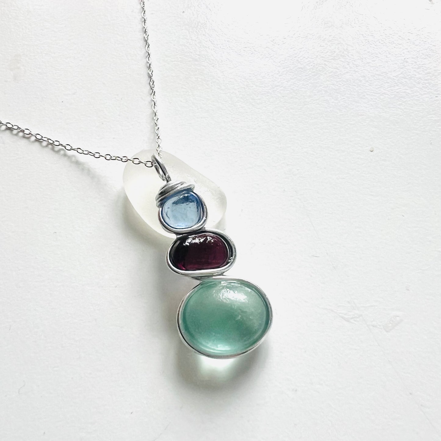 Three Piece Seaham Sea Glass Pendant