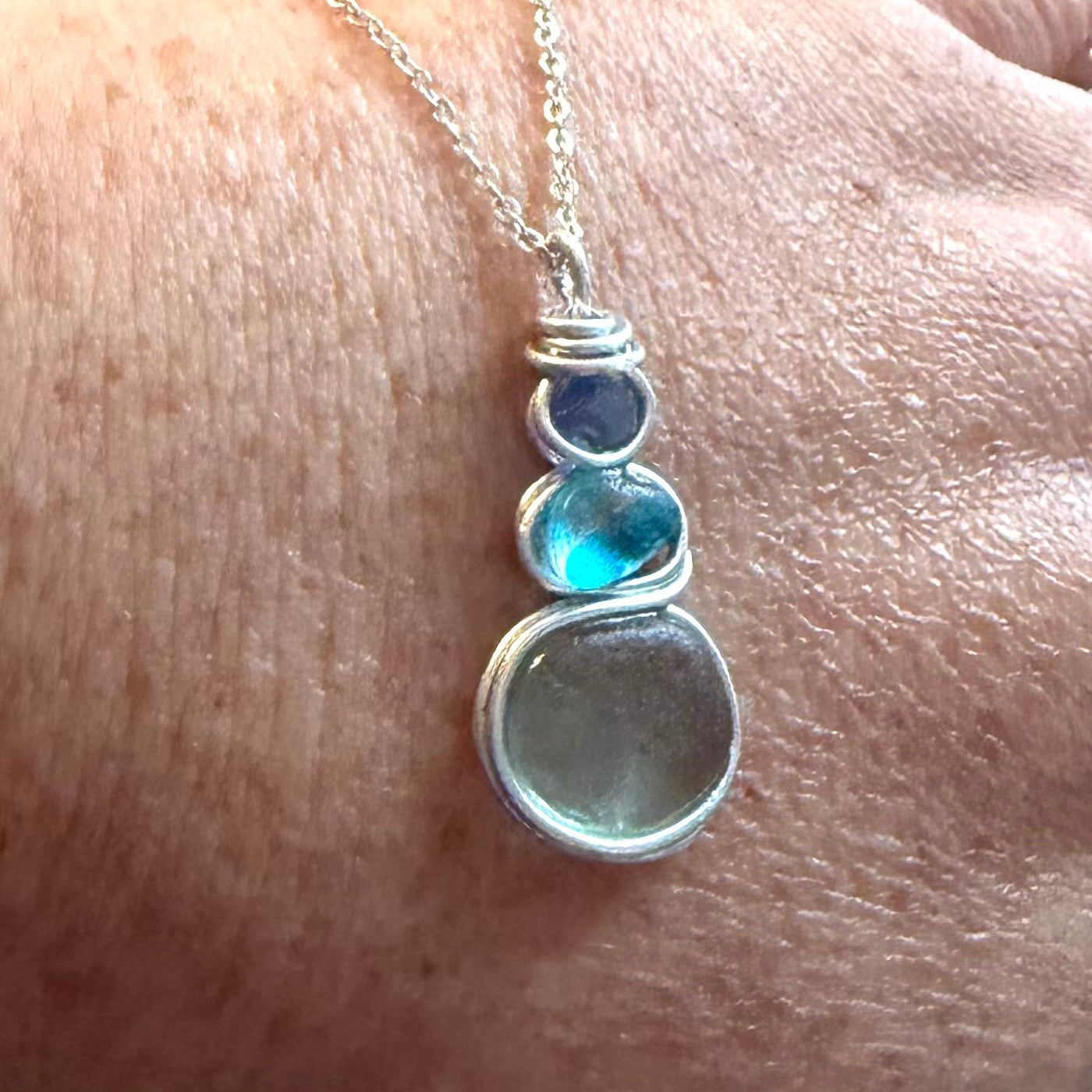 Three Piece Seaham Sea Glass Pendant