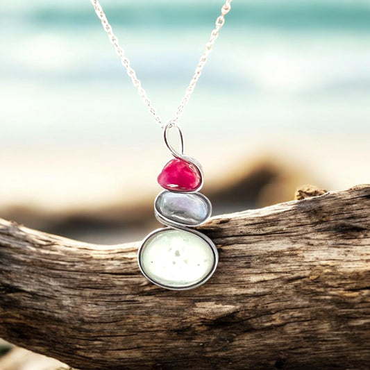 Three Piece Seaham Sea Glass Pendant