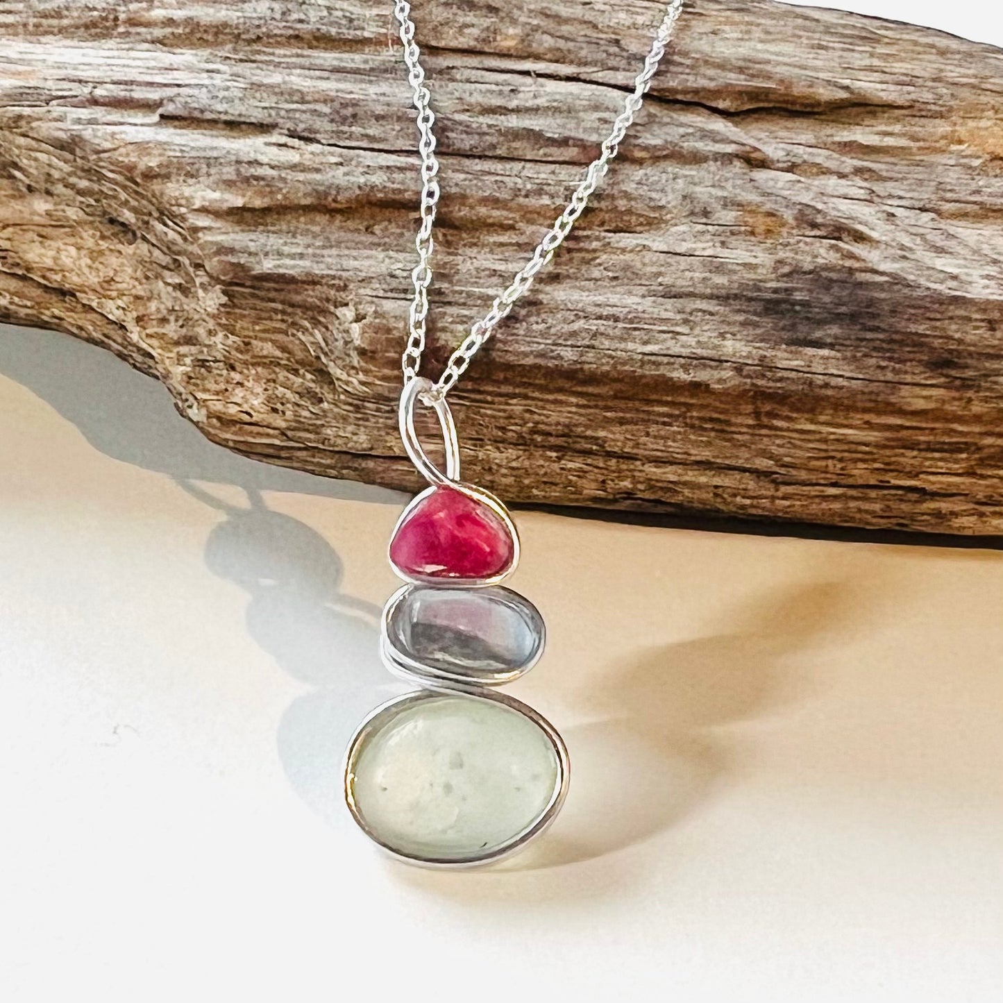 Three Piece Seaham Sea Glass Pendant