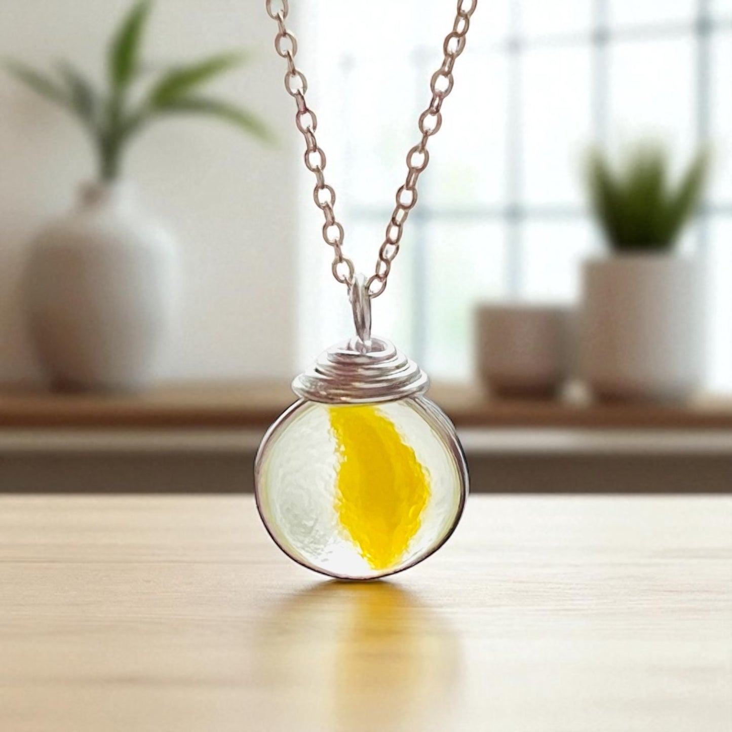Devon Sea Glass Marble Pendant