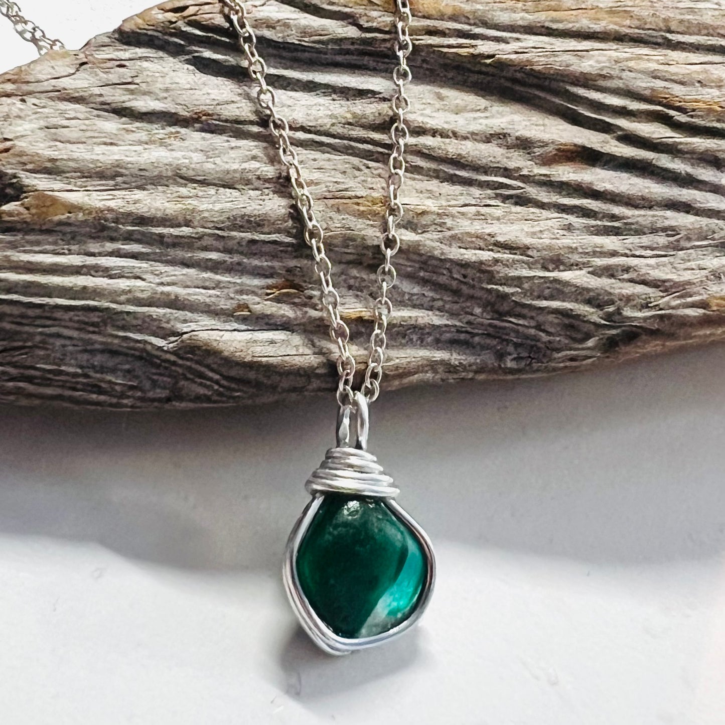 Green and Turquoise Seaham Sea Glass Multi Pendant
