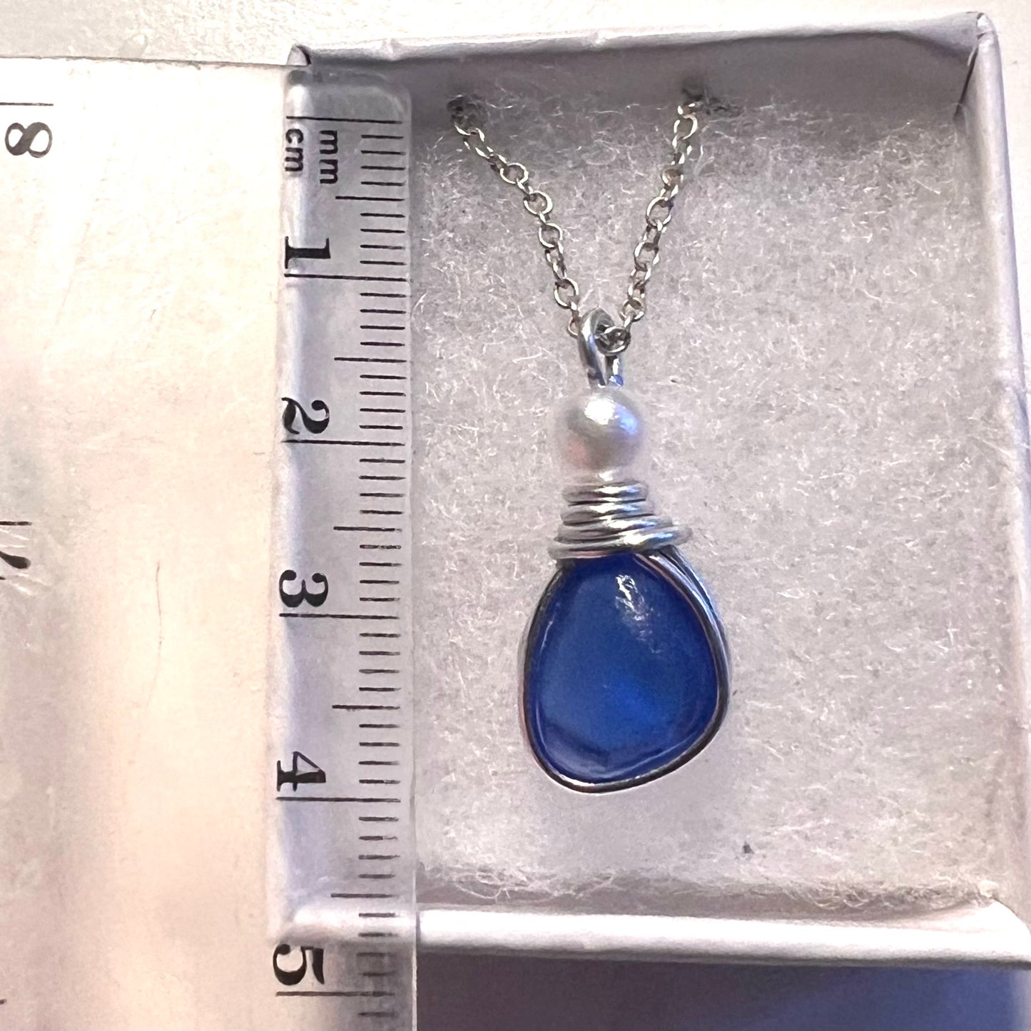 Mid Blue Kent Sea Glass Pendant