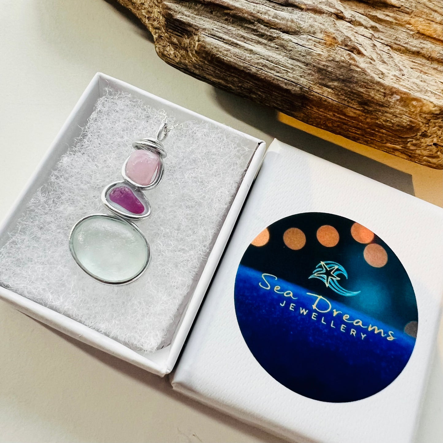 Three Piece Seaham Sea Glass Pendant