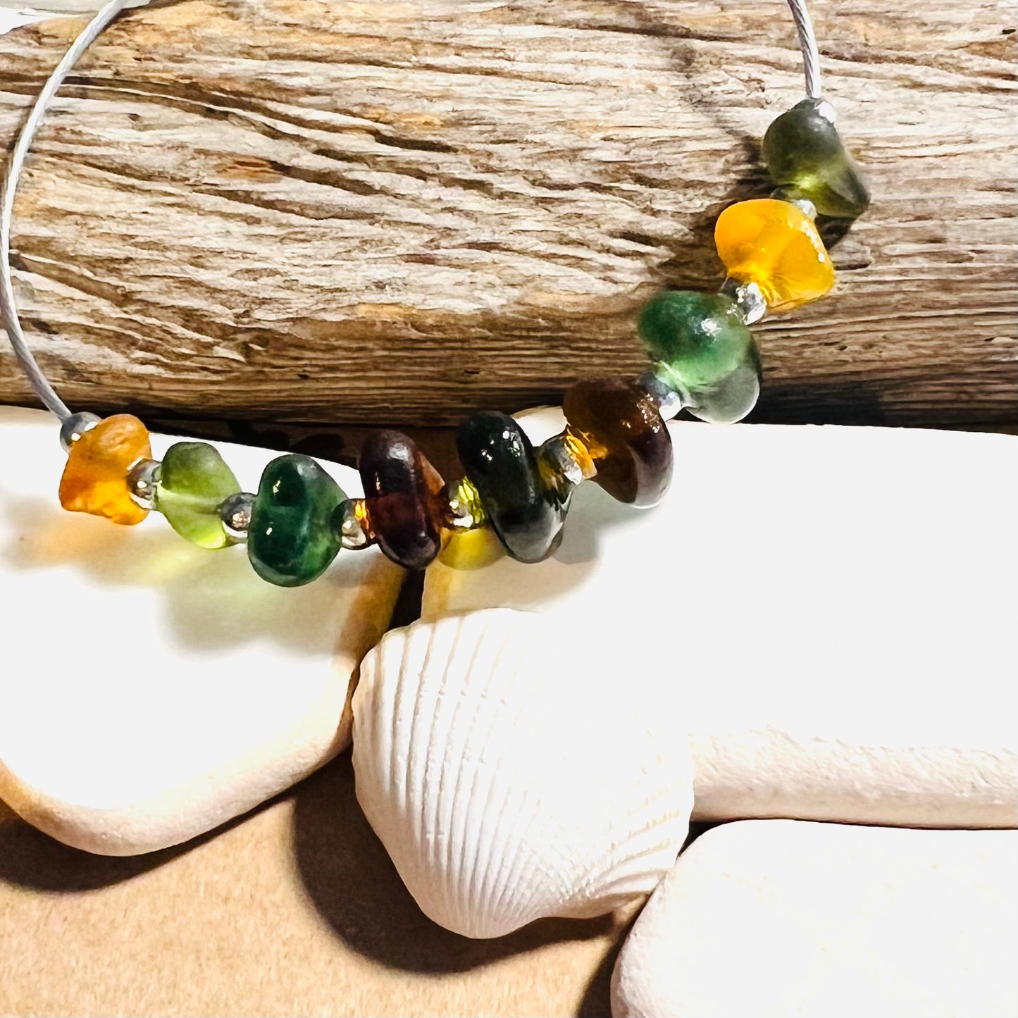 Seaham Sea Glass Autumn Shades Bangle