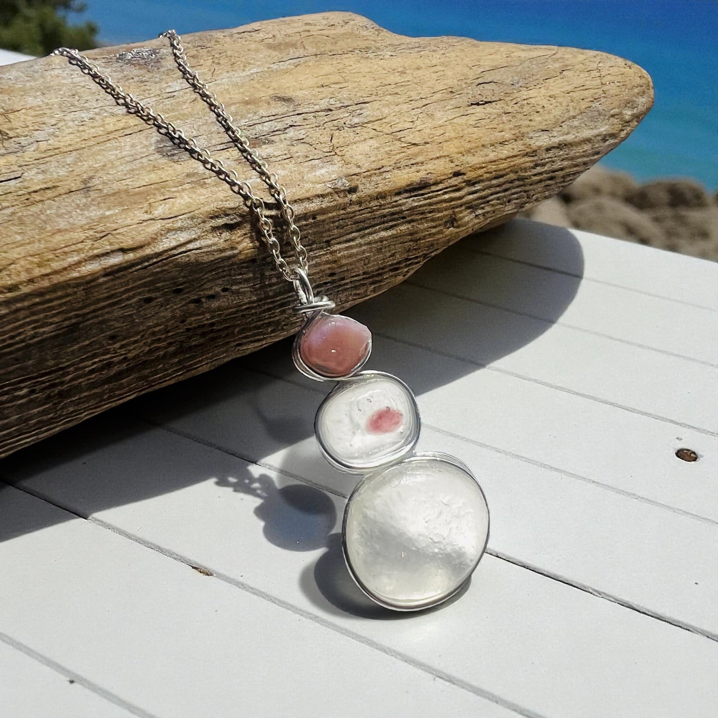 Three Piece Seaham Sea Glass Pendant