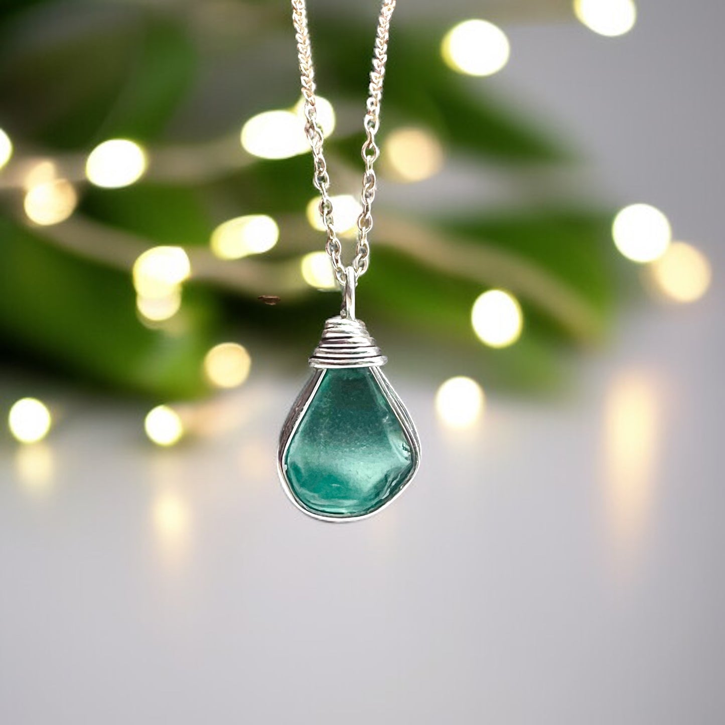 Teal Seaham Sea Glass Pendant