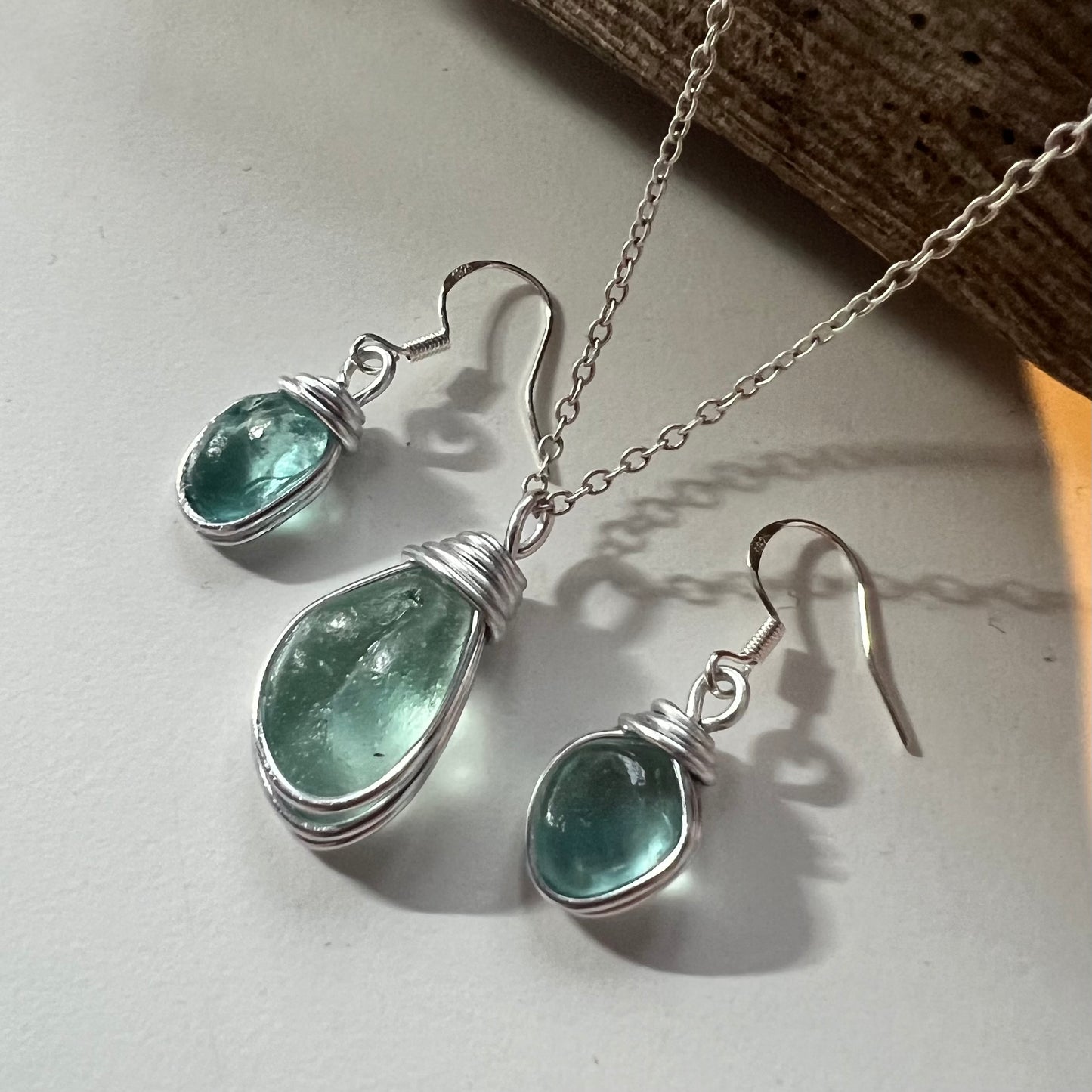 Aqua Seaham Sea Glass Jewellery Set