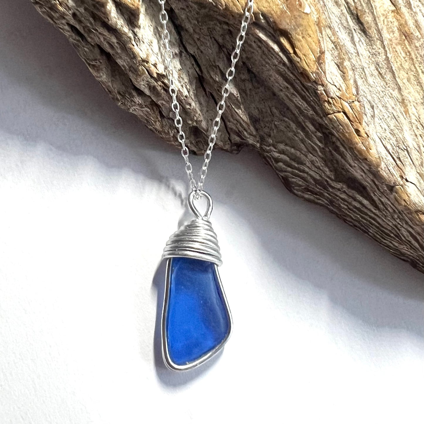 Kent Mid Blue Sea Glass Pendant