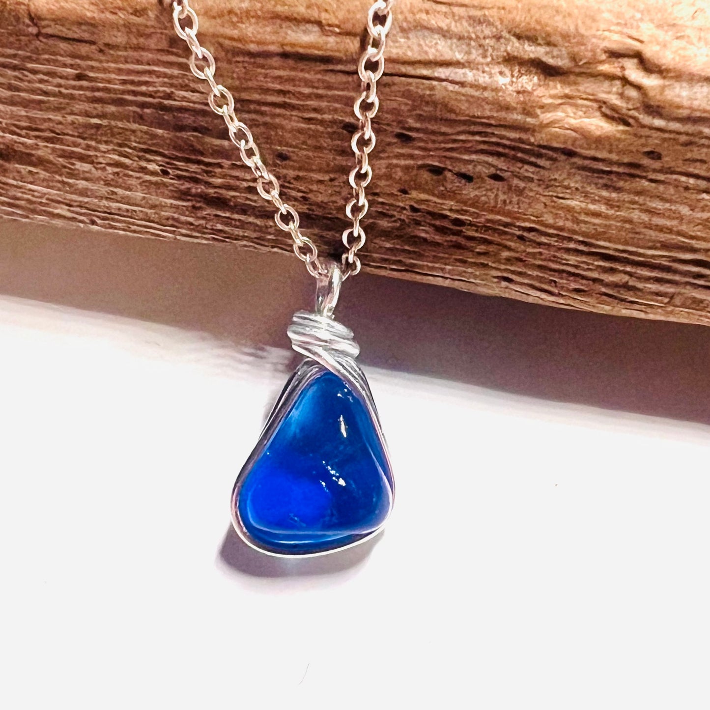 Kent Blue Sea Glass Pendant