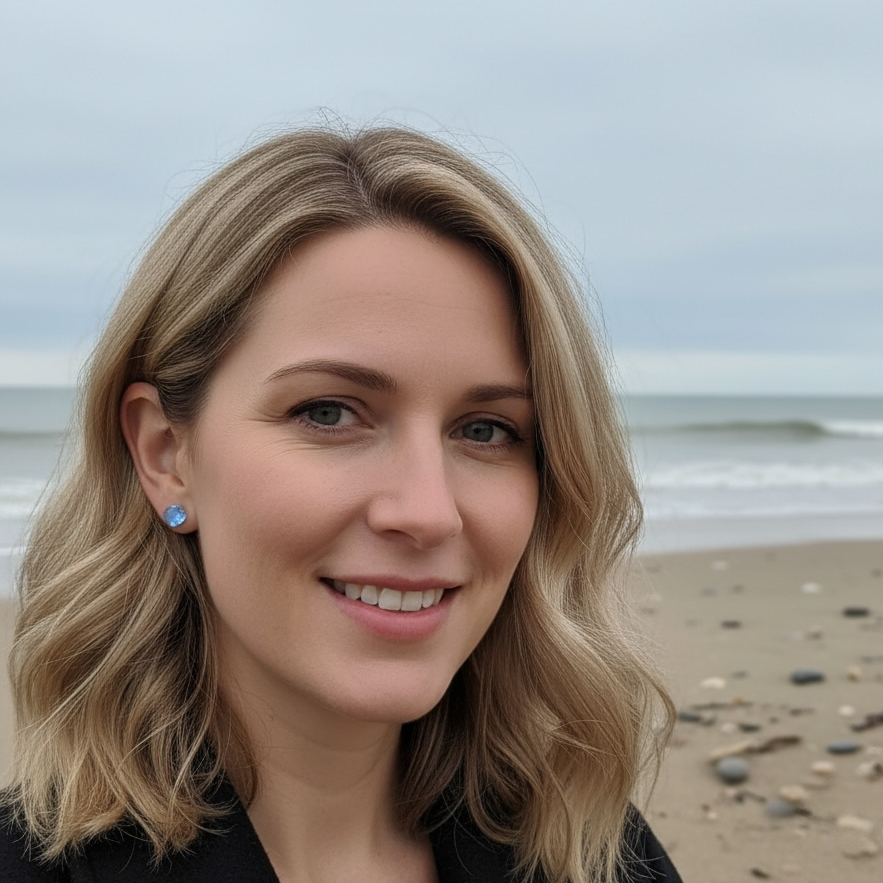 Blue Sea Glass Stud Earrings