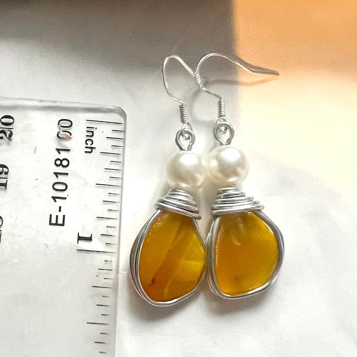 Rare Canary Yellow Sea Glass Earrings
