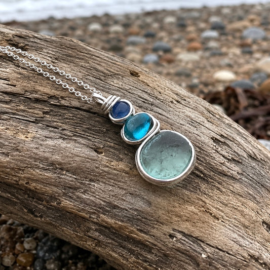 Three Piece Seaham Sea Glass Pendant