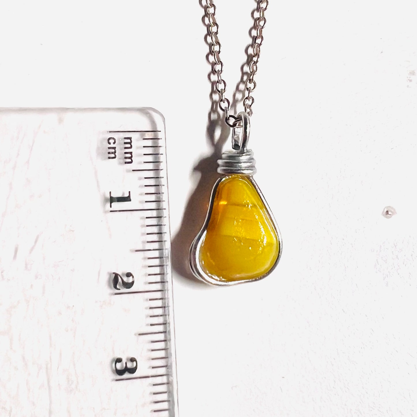Canary Island Rare Yellow Sea Glass Pendant
