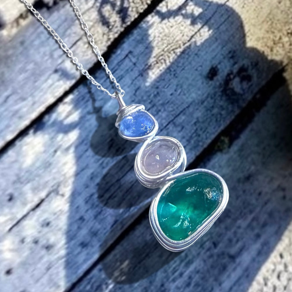 Three Piece Seaham Sea Glass Pendant